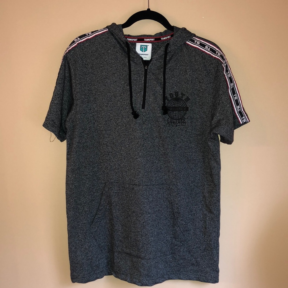 🔥3/$20.TEAMSPIRIT Hooded T-shirt Gray